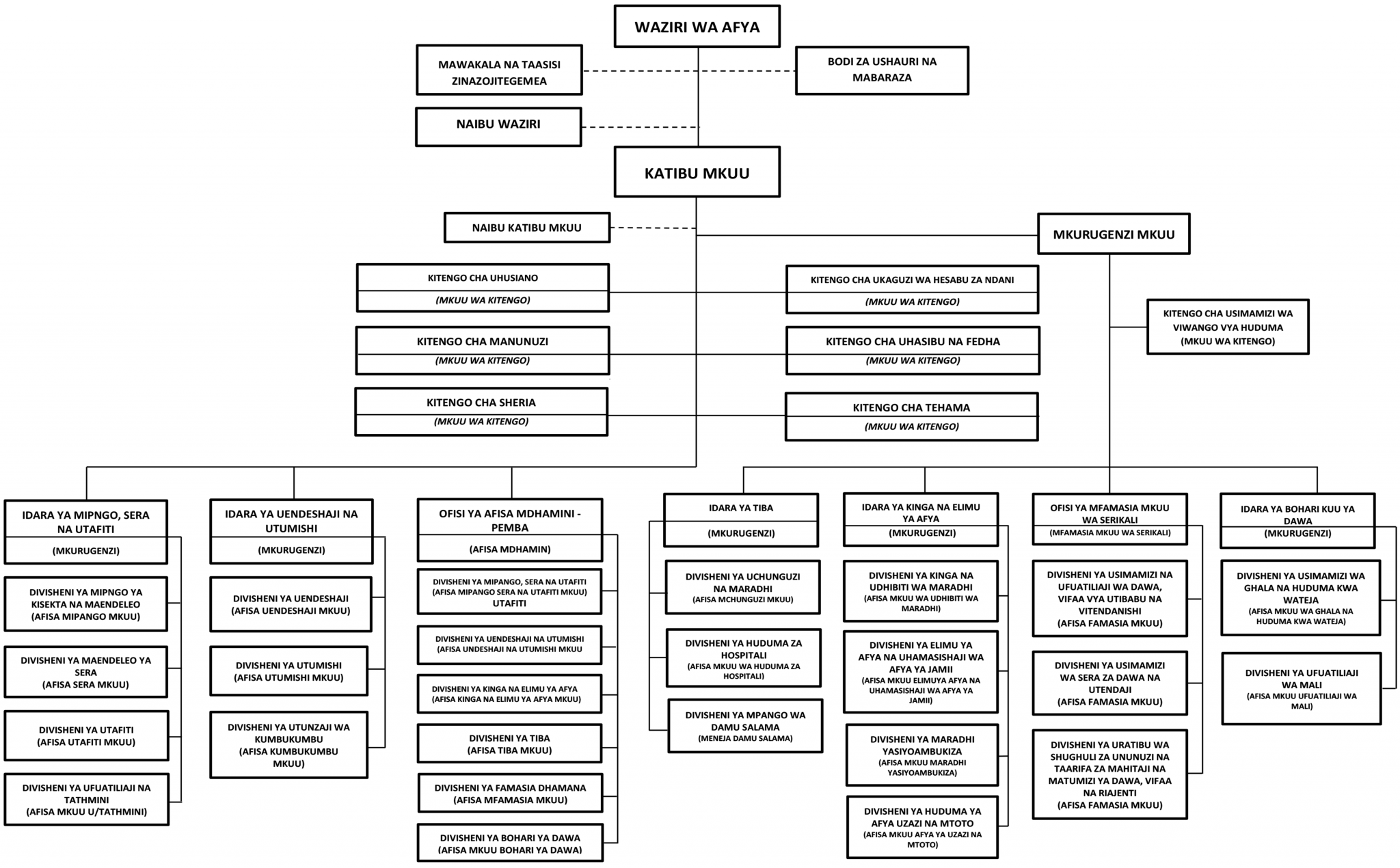 Organization Structure - Ministry of Health Zanzibar